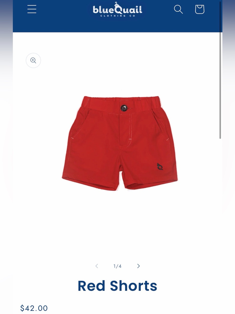 Blue Quail everyday performance shorts red size 6
